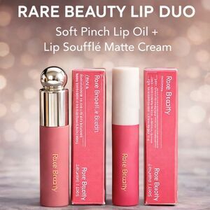 Rare Beauty Lip Duo Soft Pinch Lip Oil Happy + Lip Soufflé Matte Motivate. NEW